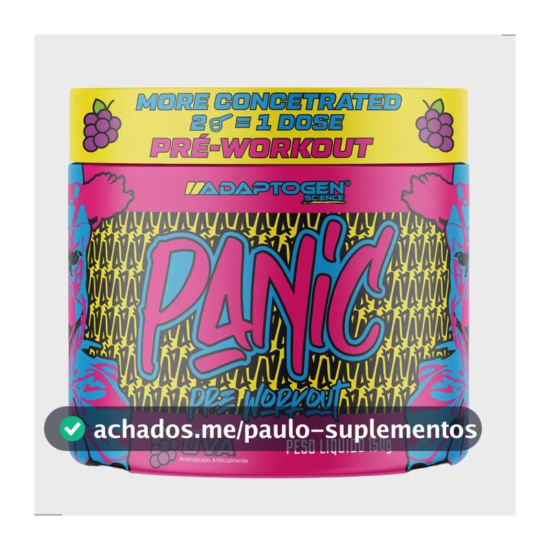 Suplemento em pó Adaptogen Science Pré Treino Beta-alanina Panic sabor Uva x 150g