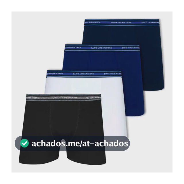 Kit 4 Cuecas Boxer Lupo Algodão Confortável Box Original