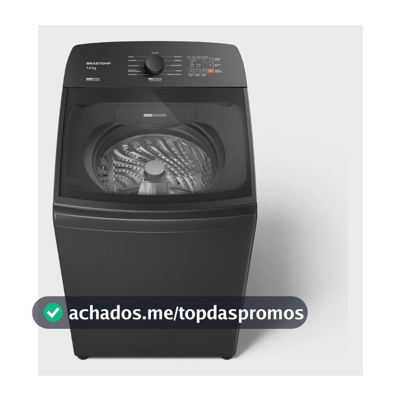 Máquina de Lavar Brastemp 14Kg Cinza Smart Sensor- BWJ14A9
