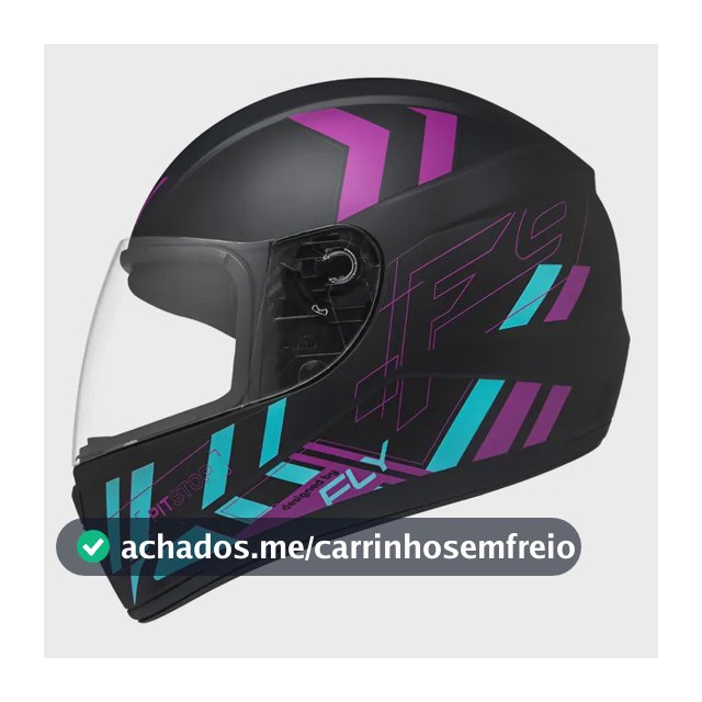 Capacete Moto Fechado Fly F9 Hg Pitstop Fosco Colorido Feminino / Masculino Original