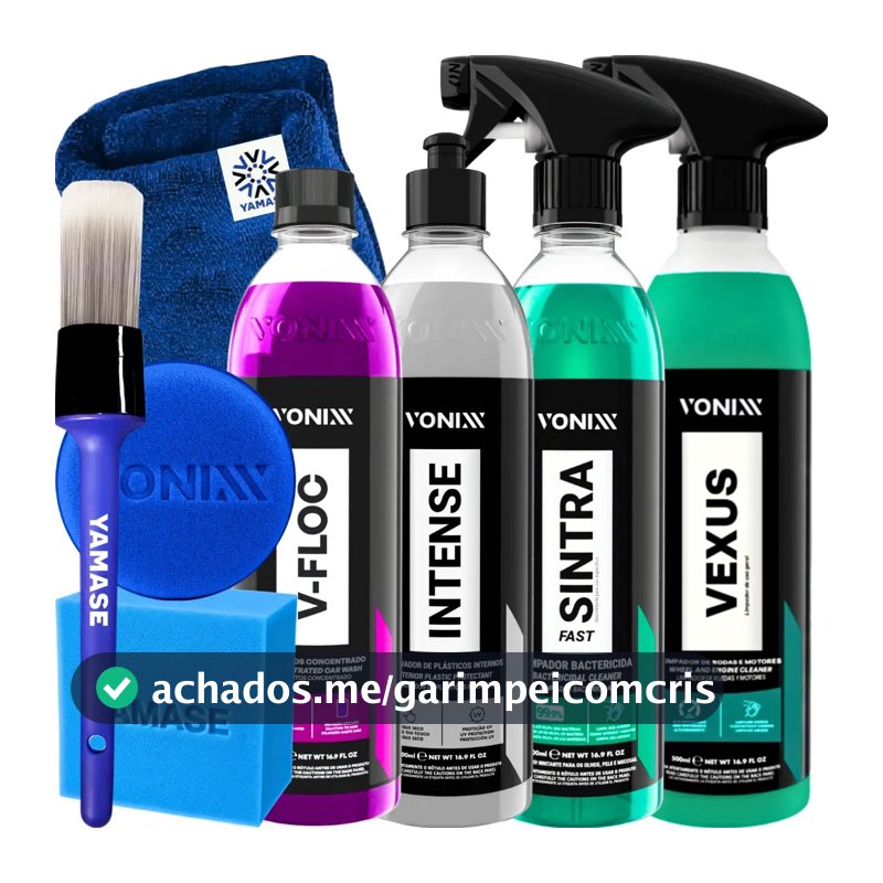Kit Lavagem Automotiva Vonixx Vexus Shampoo Neutro V-Floc Revitalizador