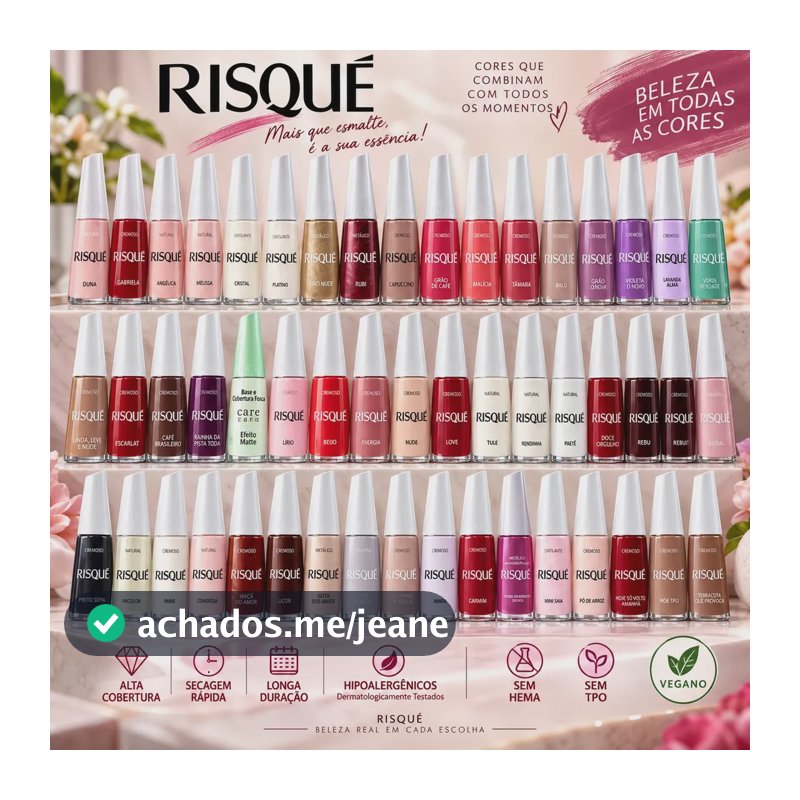 Kit 30 Esmaltes Risque Clássicos Mais Vendidos Variadas