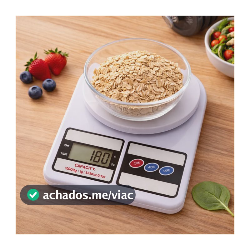 Balança Digital De Cozinha Precisão 10kg Dieta Fitness Chef Branco 10 Kg
