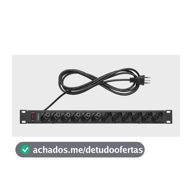 Protetor Eletrônico Com 12 Tomadas Para Rack Epr 212+ Preto Intelbras 110v/220v