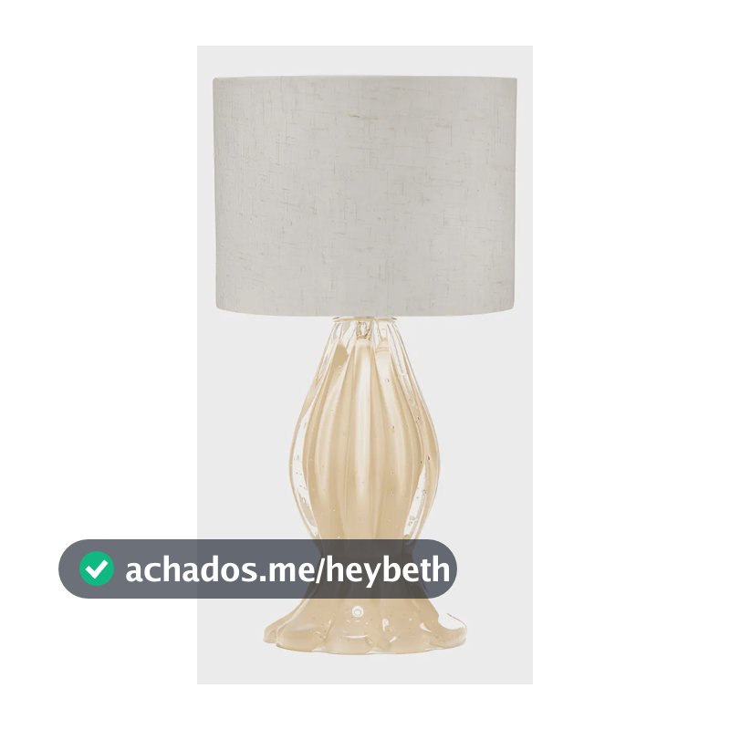Abajur Para Quarto Sala Cristal Murano La Pigna Labone Cor Champagne