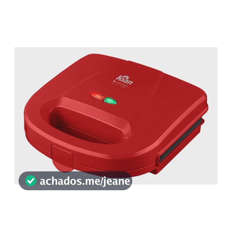 Sanduicheira Grill Elétrica Antiaderente 750w Potente Cor Vermelho