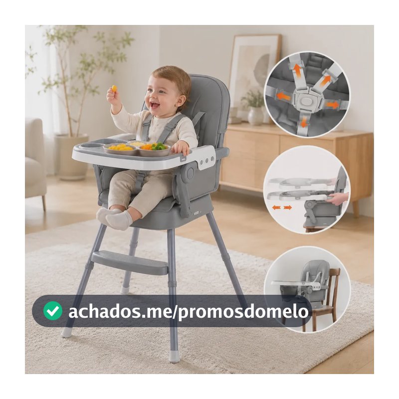 Cadeira De Alimentação Infantil Para Bebê Dobrável E Portátil Com Ajuste De Altura | Cadeira Bebe Refeição Dobravel Cadeirinha Alimentacao