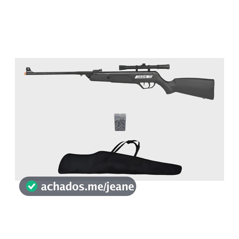 Carabina Rifle Pressão Cbc Jade 5.5 Luneta + Chumbo + Capa Preto 5.5 Mm