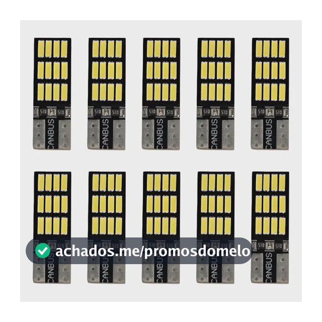 Kit 10 Lampada T10 Cambus 24 Led Canceler Atacado T10 - Branca
