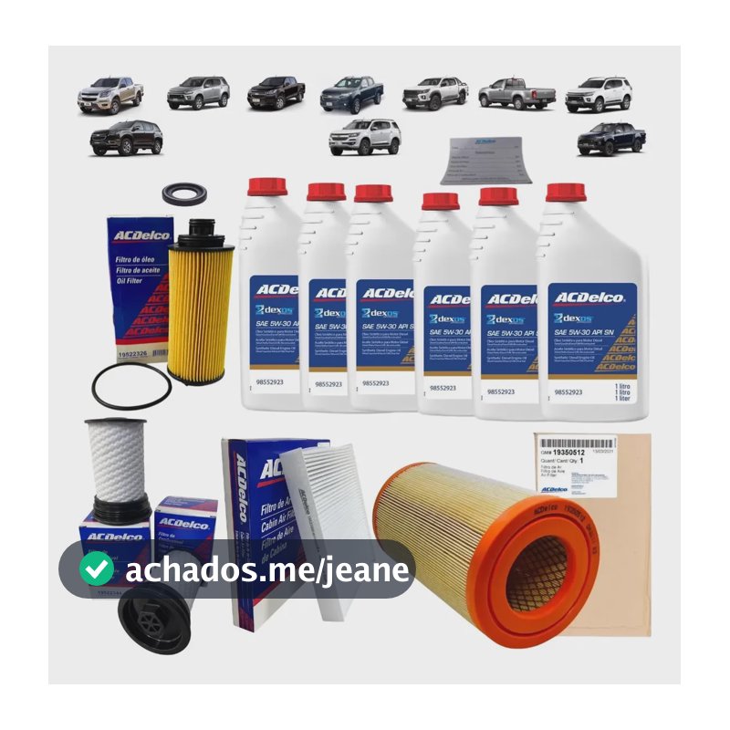 Kit 6 Oleo E Filtros 5w30 Diesel S10 Nova 2.8 16v 2012/2025