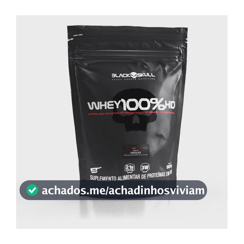 Proteína Black Skull Whey 100% HD em pó sabor Chocolate x 900g