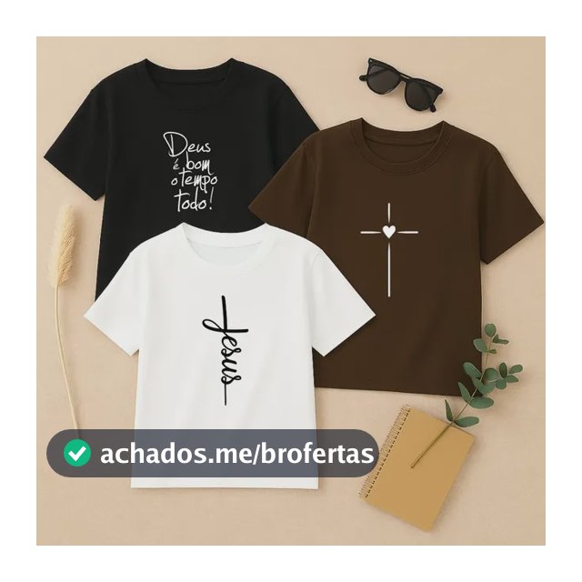 Camiseta Feminina Kit Com 3 Estampa Jesus Em 100% Algodão