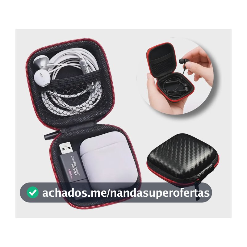 Case Estojo Bolsa Fone De Ouvido Resistente Kz Qkz Shure Jbl Preto