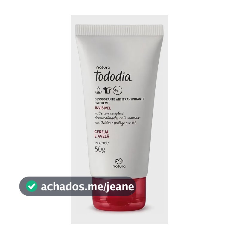 Desodorante Em Creme Tododia Cereja E Avelã 50g