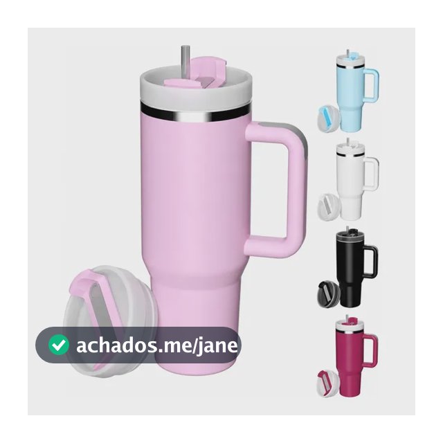 Copo Termico Inox 1200ml Com Alça E Canudo , Tampa Vedada