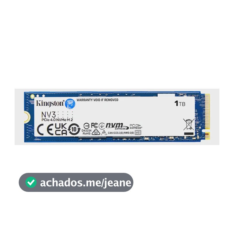 Ssd M.2 Nvme 4.0 1tb Kingston Nv3 2280 6000mb/s E 4000 Mb/s Azul-escuro