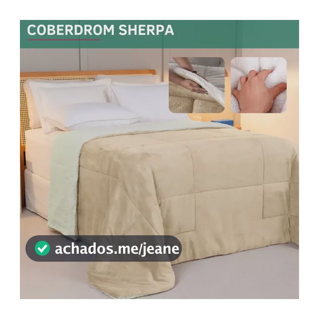 Coberdrom Casal Queen Cobertor Sherpa Edredom Inverno Pele Lã Carneiro Ultra Macio Quente Suave Luxo Confortável Cor Caqui Premium