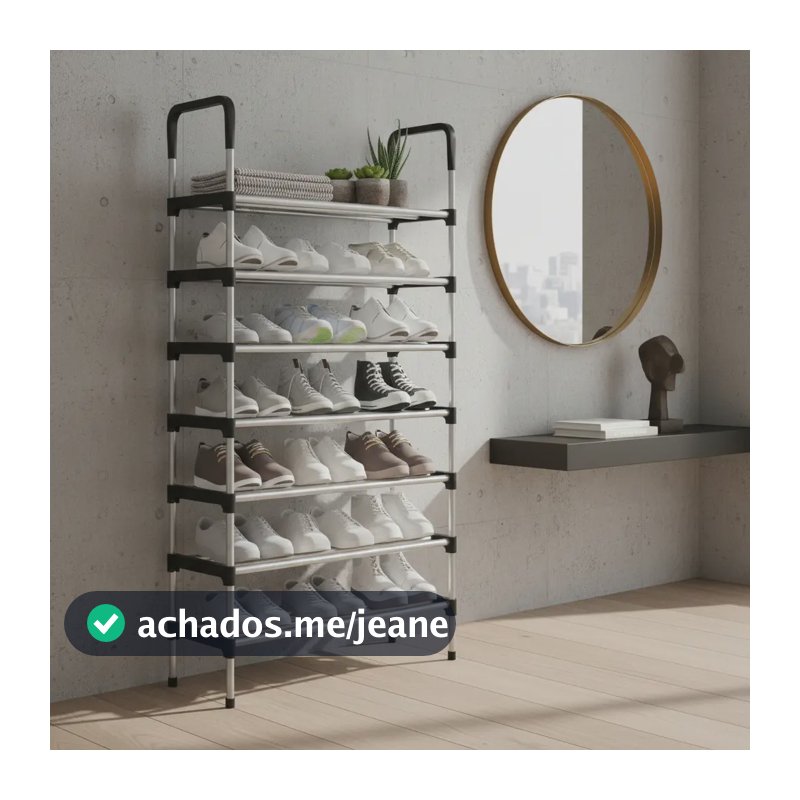 Sapateira 7 Andares Vertical Organizador De Calçados Preto