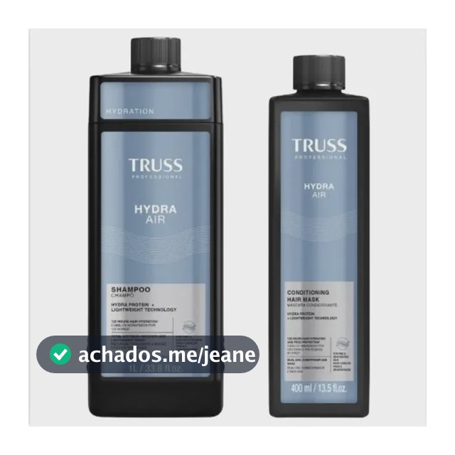 Kit Truss Hydra Air - Shampoo 1l + Condmask Máscara Condicio
