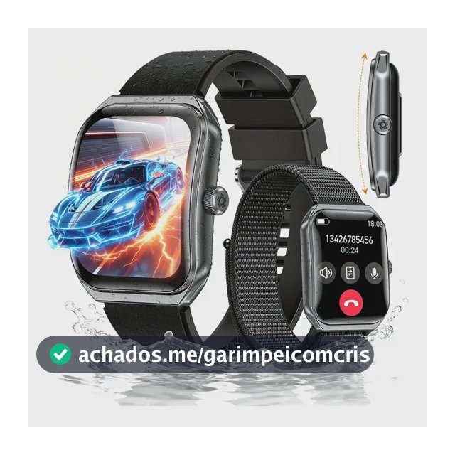 Smartwatch NOVANTE HT-1287 com Tela Curva AMOLED de 1.95" e Chamadas Bluetooth IP68