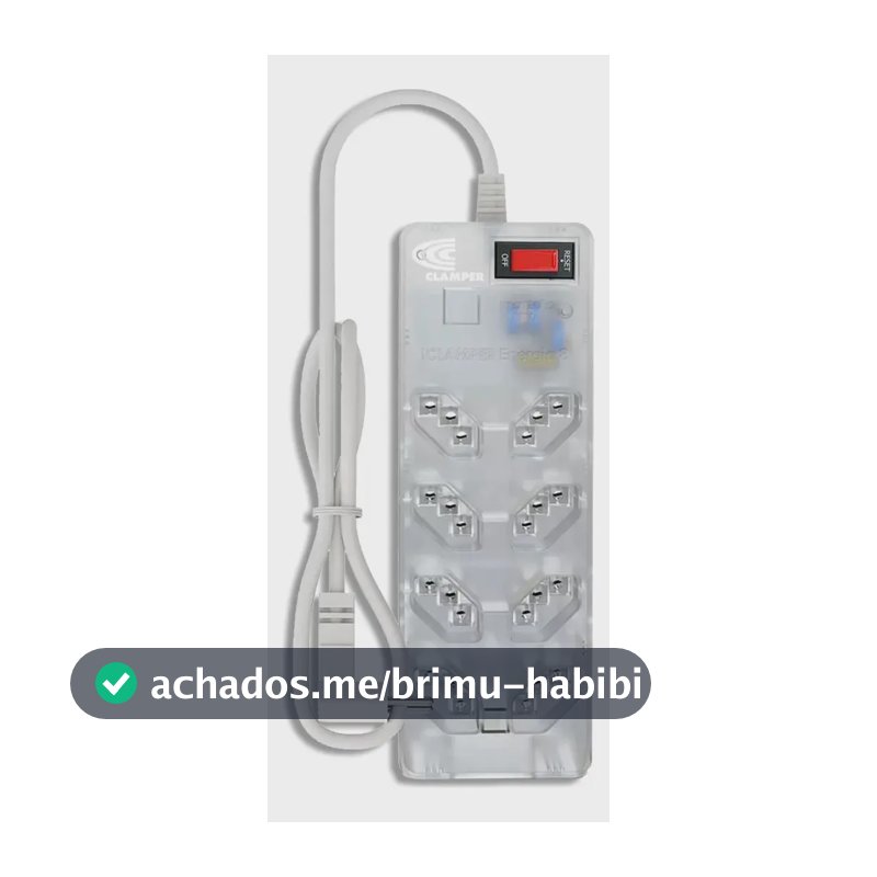 Filtro de Linha Clamper Energia 8 Tomadas Bivolt, com DPS e Proteção LCF Transparente