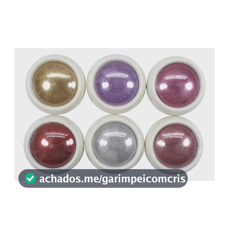 Kit 6 Pó Cromo Metalizado Unhas Cromado Decoração Cor Hs-812