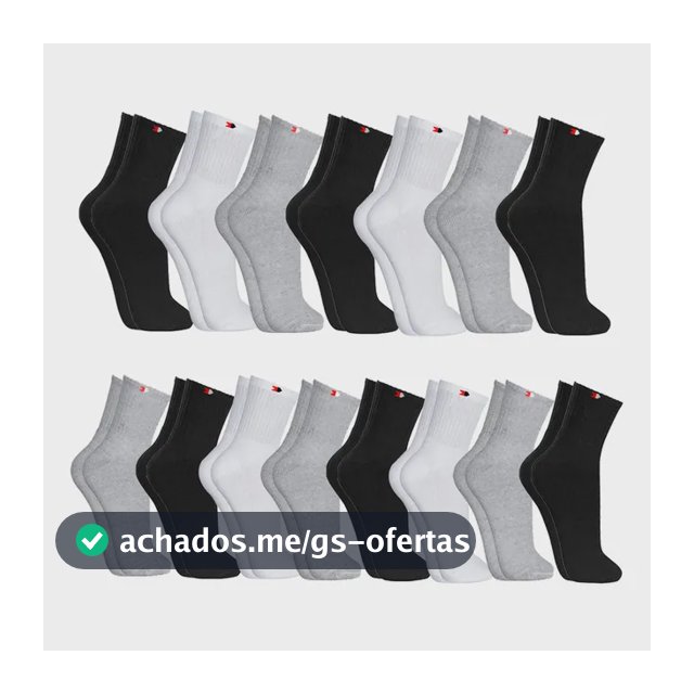 Kit 15 Pares Meias Sport Algodão Cano Médio Sandrini Confort Sortidos 39-43