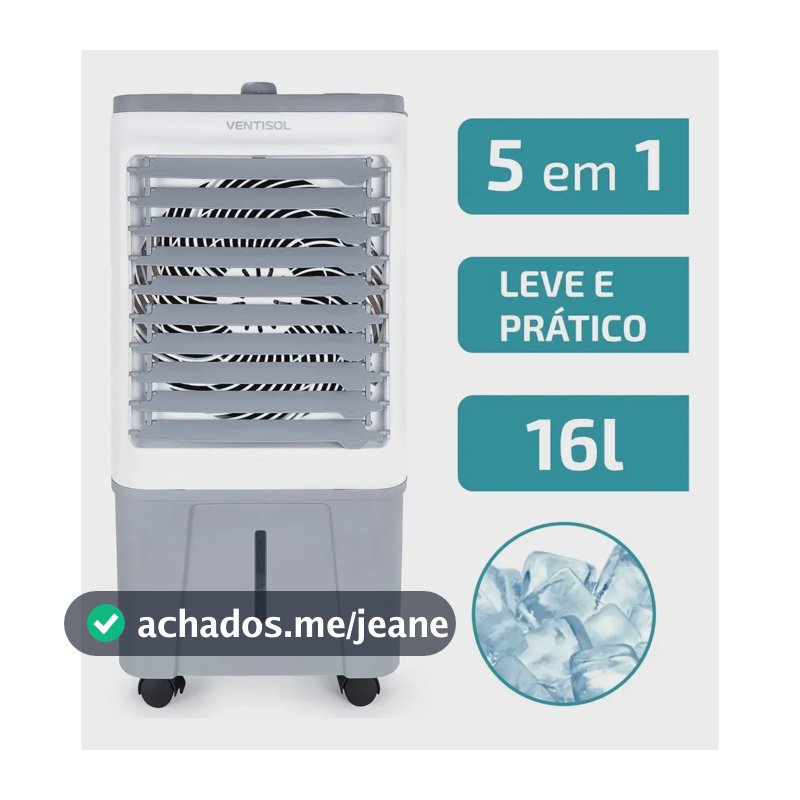 Climatizador Portátil 16 Litros 130w Ventisol Clin16 Cor Cinza