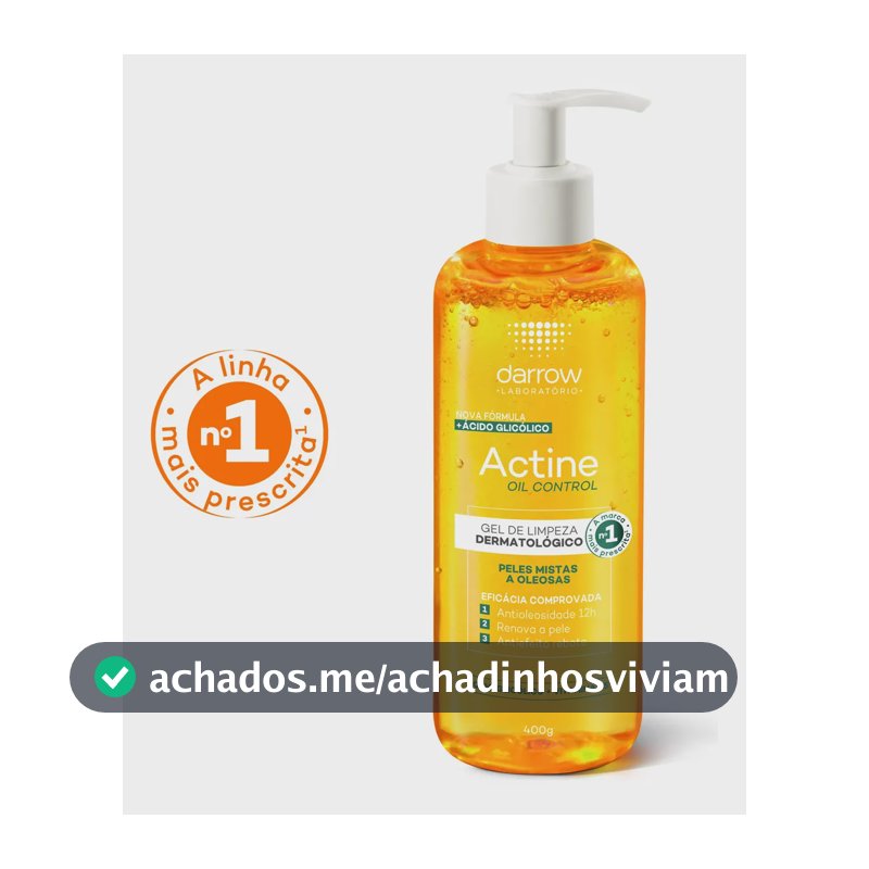 Gel de Limpeza Facial Darrow Actine Oil Control Pele Mista Oleosa 400g
