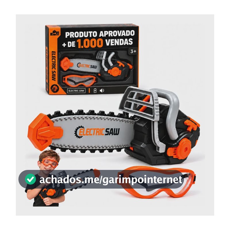 Ferramenta Infantil Som Brinquedo Menino Presente Criança Motosserra Vermelho