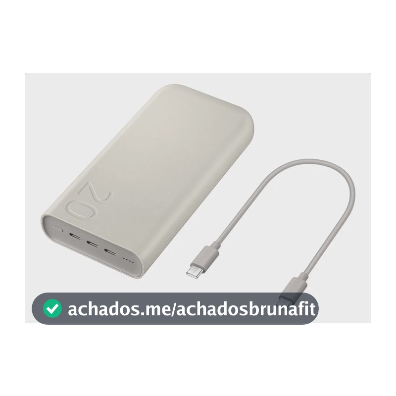 Carregador Power Bank sem fio Samsung | Potência de 45 W | 20.000 mAh | Cor bege | Carregamento super rápido 2.0