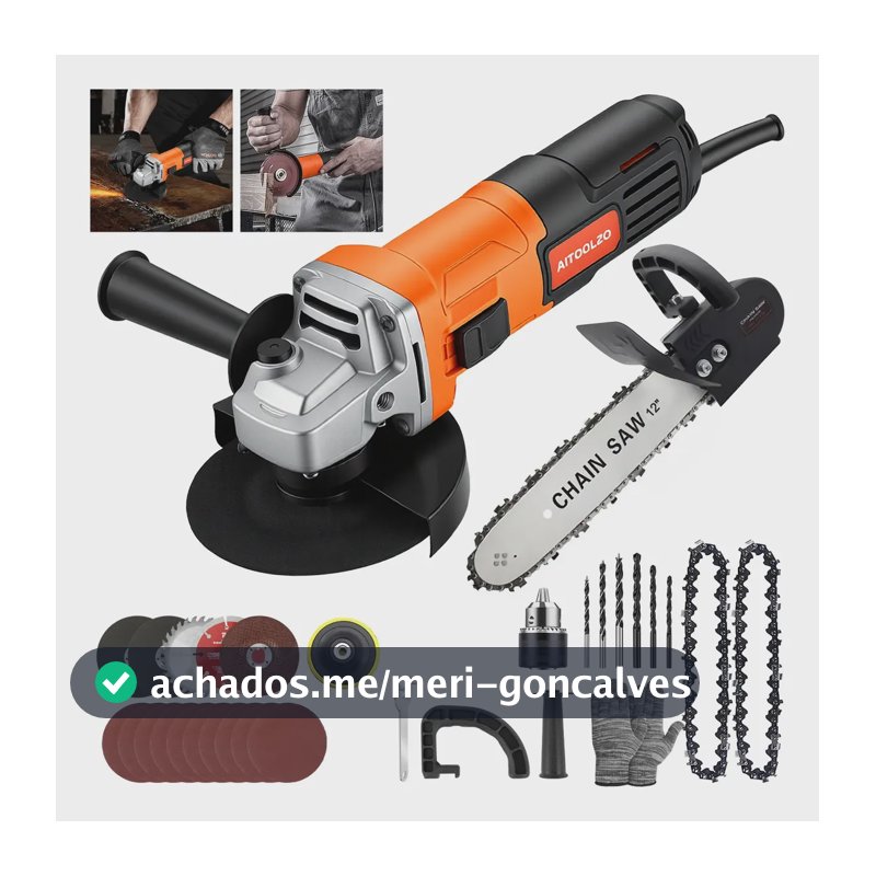 Kit Esmerilhadeira Angular + Furadeira E Motosserra Aitoolzo