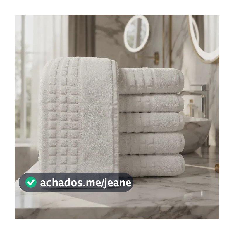 Kit 6 Toalhas Banho Gigante 75x150cm 500g/m² Teka Profiline Branco