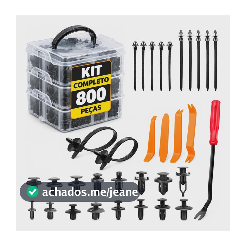 Kit 800 Pcs Presilha Grampo Fixadores Automotivo Universal