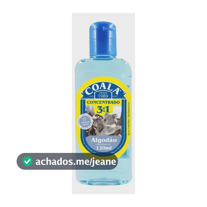 Coala Desinfetante Concentrado 3 Em 1 120ml Algodão