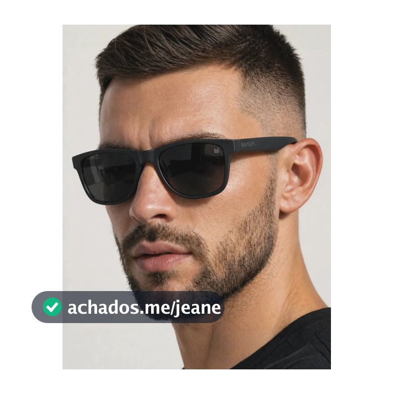 Óculos De Sol Masculino Quadrado com Proteção Premium Uv400 Preto + Case