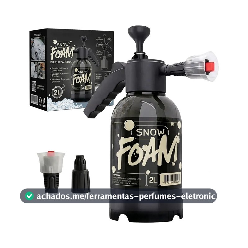 Snow Foam Pulverizador Manual Borrifador Alta Pressão 2 Litros Com 2 Bicos Espuma Automotivo Lavagem Carro Moto Limpeza Jardim
