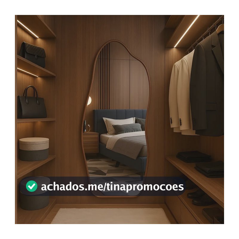 Espelho 100x50 Orgânico Corpo Inteiro Grande Moldura Caramelo