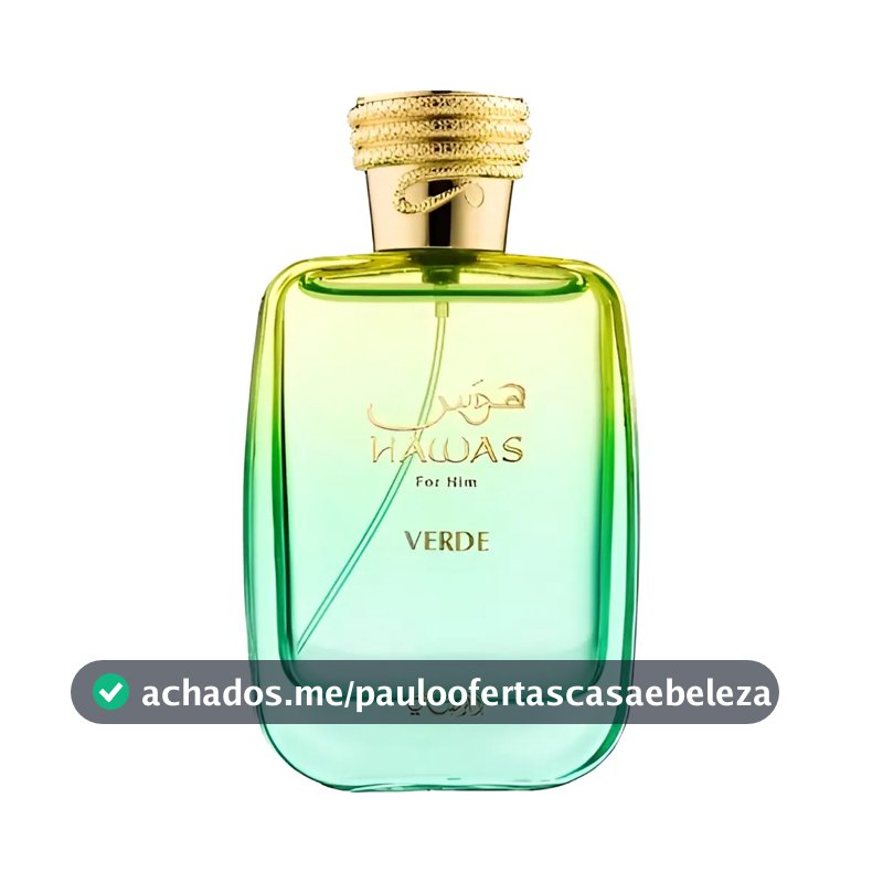 Perfume Rasasi Hawas Verde 100ml Cítrico Fresco Toques Aquáticos