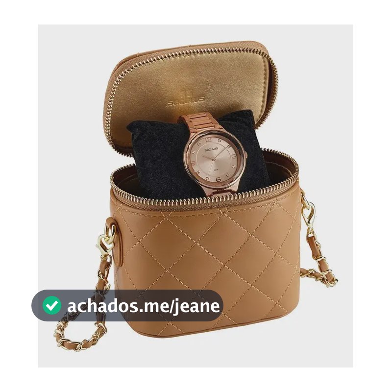 Relógio Seculus Feminino77254lpsvrs2 Rosé Presente Kit Bolsa Rosa Dourado Rosa