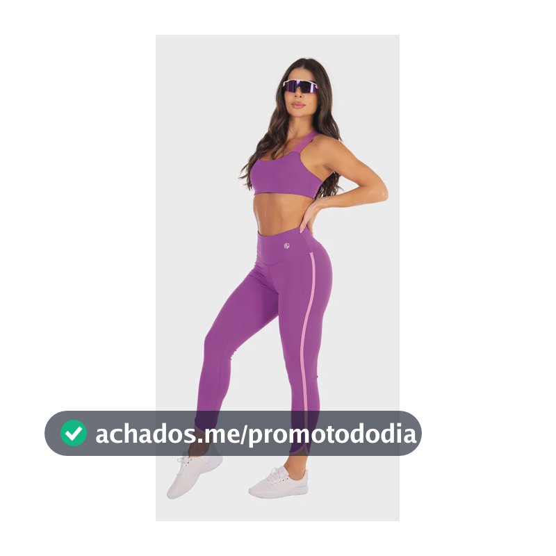 Conjunto Fitness Top E Legging Feminino Manalinda Academia Roxo M