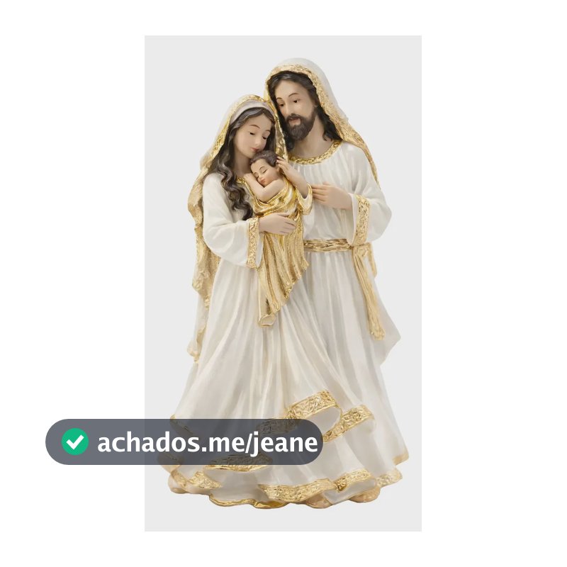 Imagem Sagrada Familia Dourada 30cm Decoração Casamento