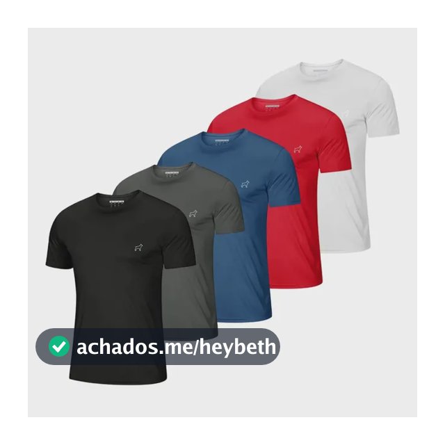 Kit 5 Camisetas Parvori Dry Fit Academia Esportes - Slim Fit