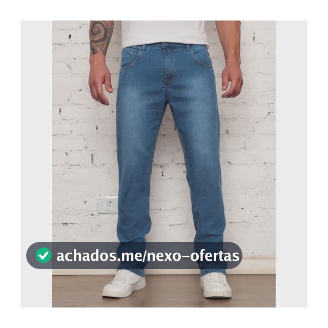 Calça Jeans Masculina Tradicional Corte Reto