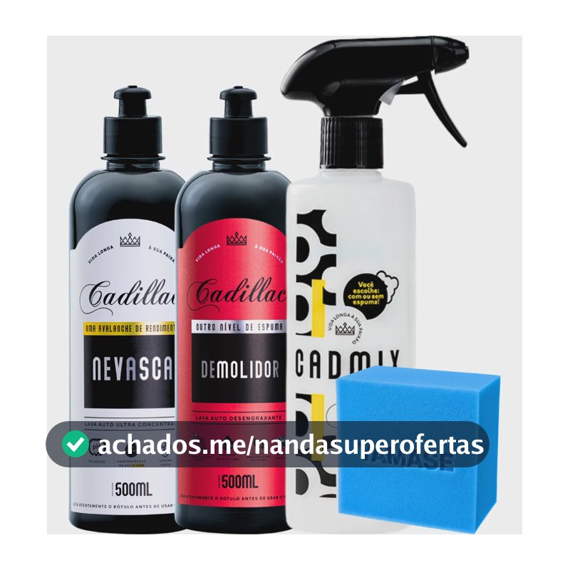 Kit Cadillac Pulverizador 2 Em 1 Shampoo Nevasca Demolidor