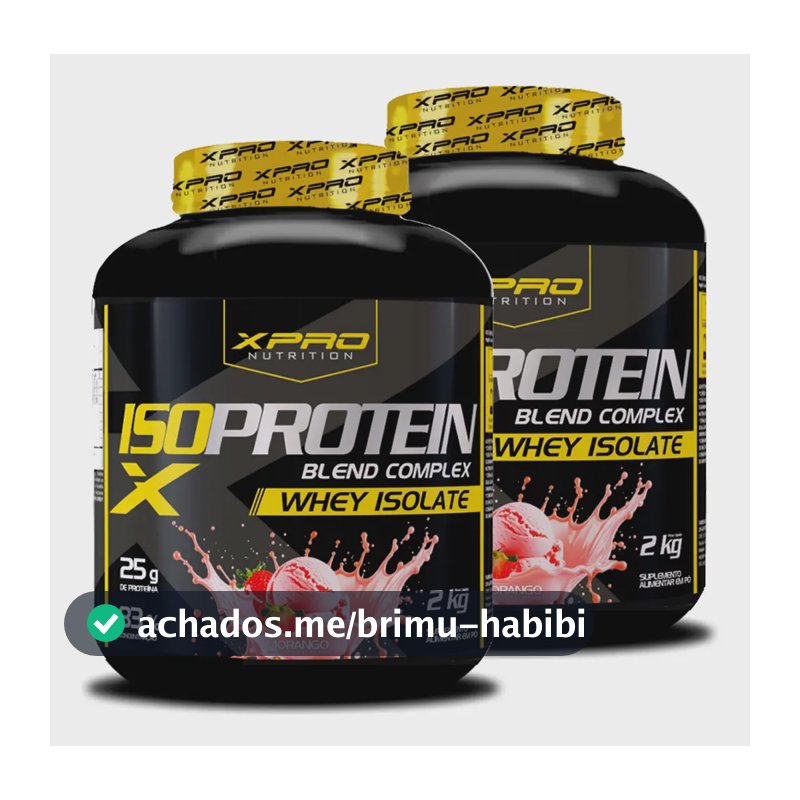 Kit 2 Suplementos Whey Protein Isolado Blend Complex 2kg Morango Zero Açucar - Xpro Nutrition