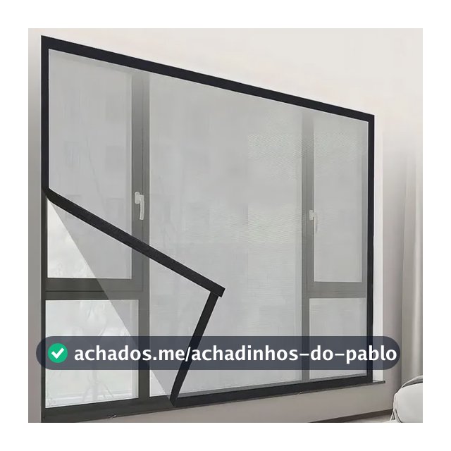 Tela Mosquiteiro Fibra Vidro Lavável Velcro Janela 1,50x1,00 Cinza