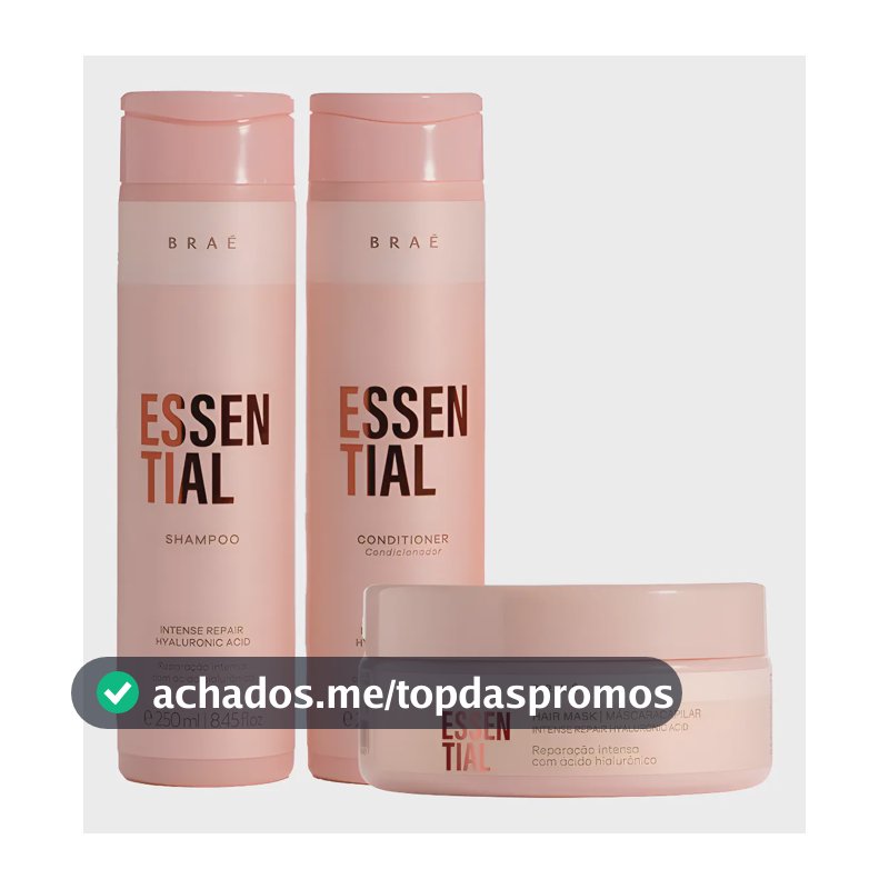 Braé Essential Kit Shampoo250ml+cond250ml+máscara200g