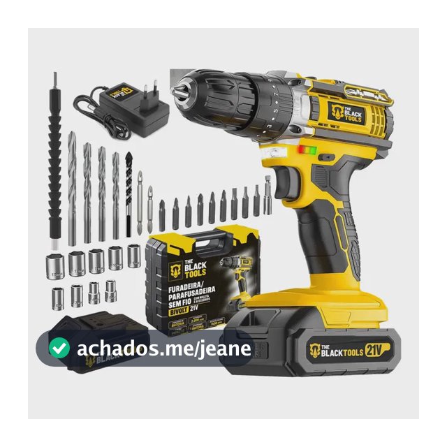 Parafusadeira E Furadeira Impacto The Black Tools Tb-21pw 3/8 Cor Amarelo Frequência 50/60 Hz