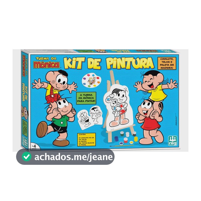Kit Quadros De Pintura Infantil Turma Da Monica Cavalete Nig